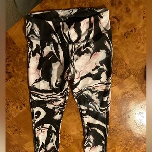 BA&SH x Reebok Pink and White Marbled Leggings Size Small